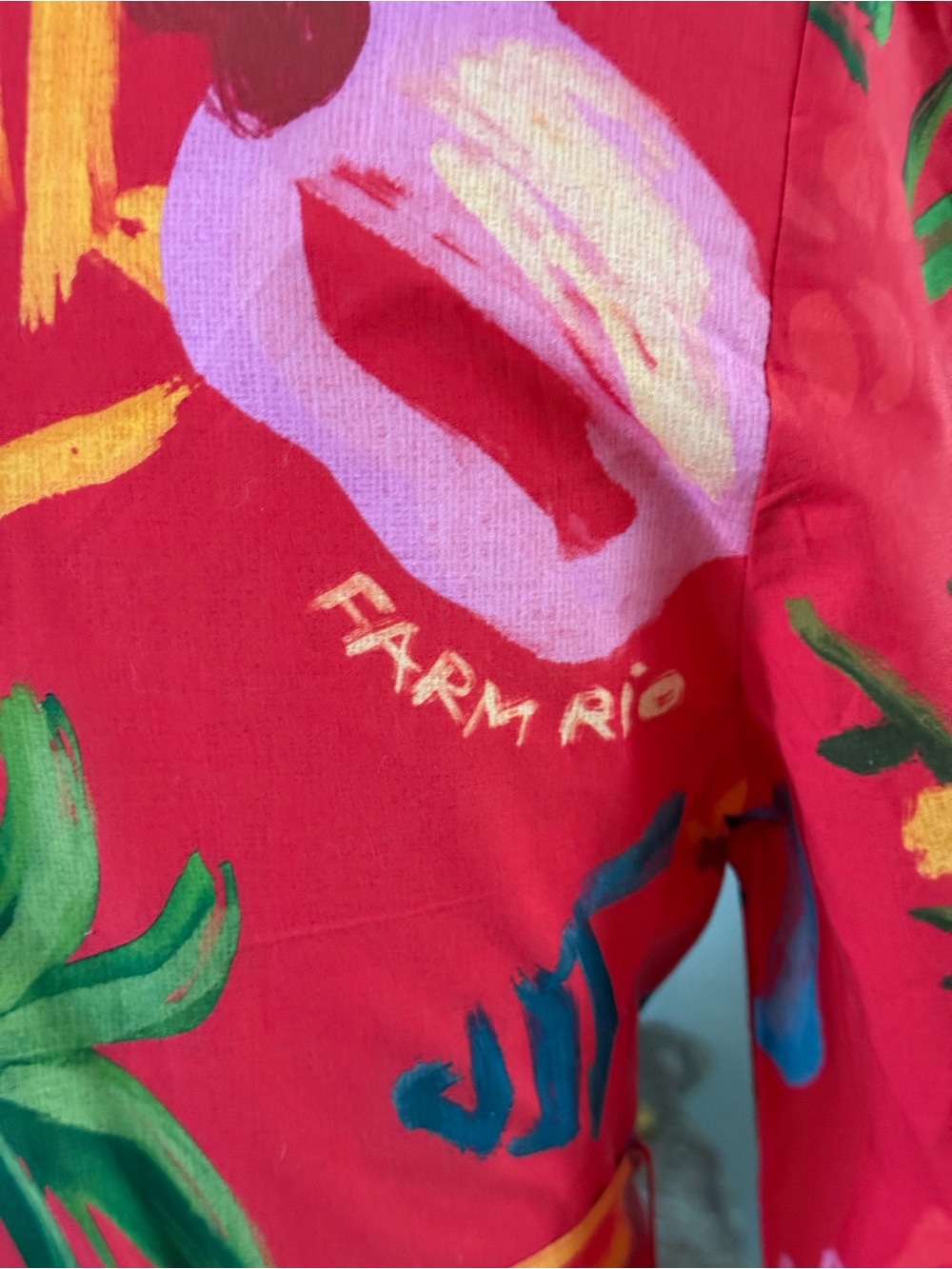 Farm Rio Belted printed cotton-poplin mini shirt dress - Picture 5 of 11